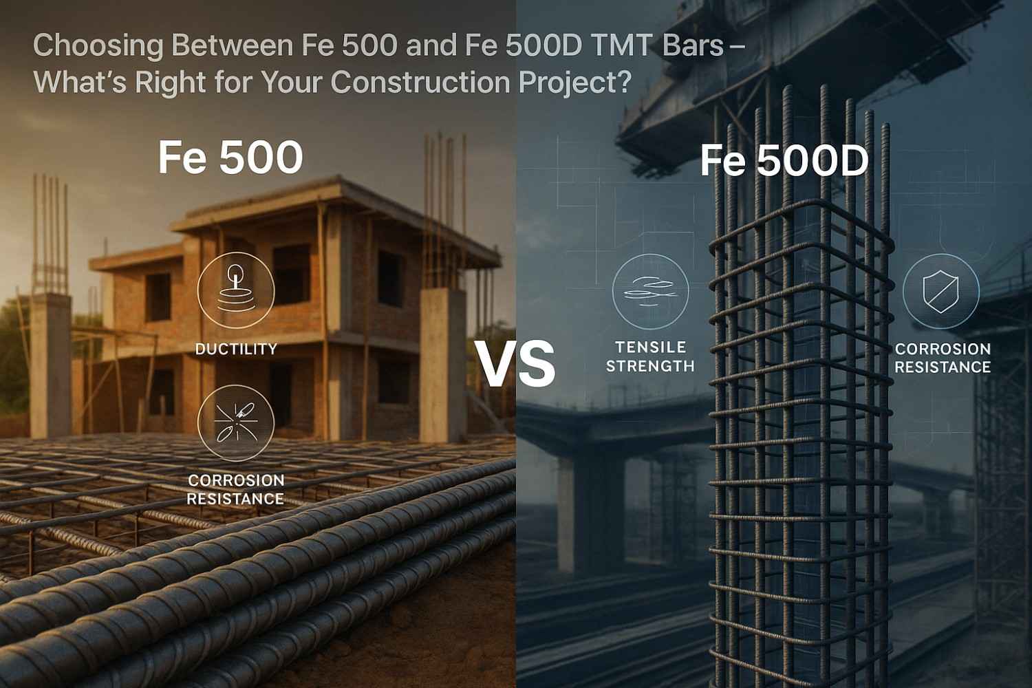 fe 500 vs fe500d tmt bars