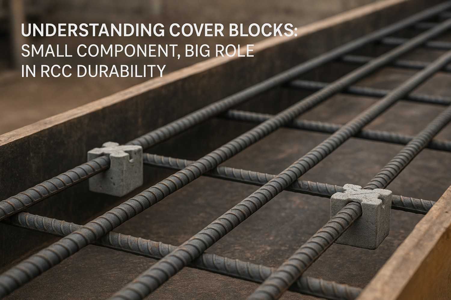 cover blocks in RCC with TMT bars and binding wire
