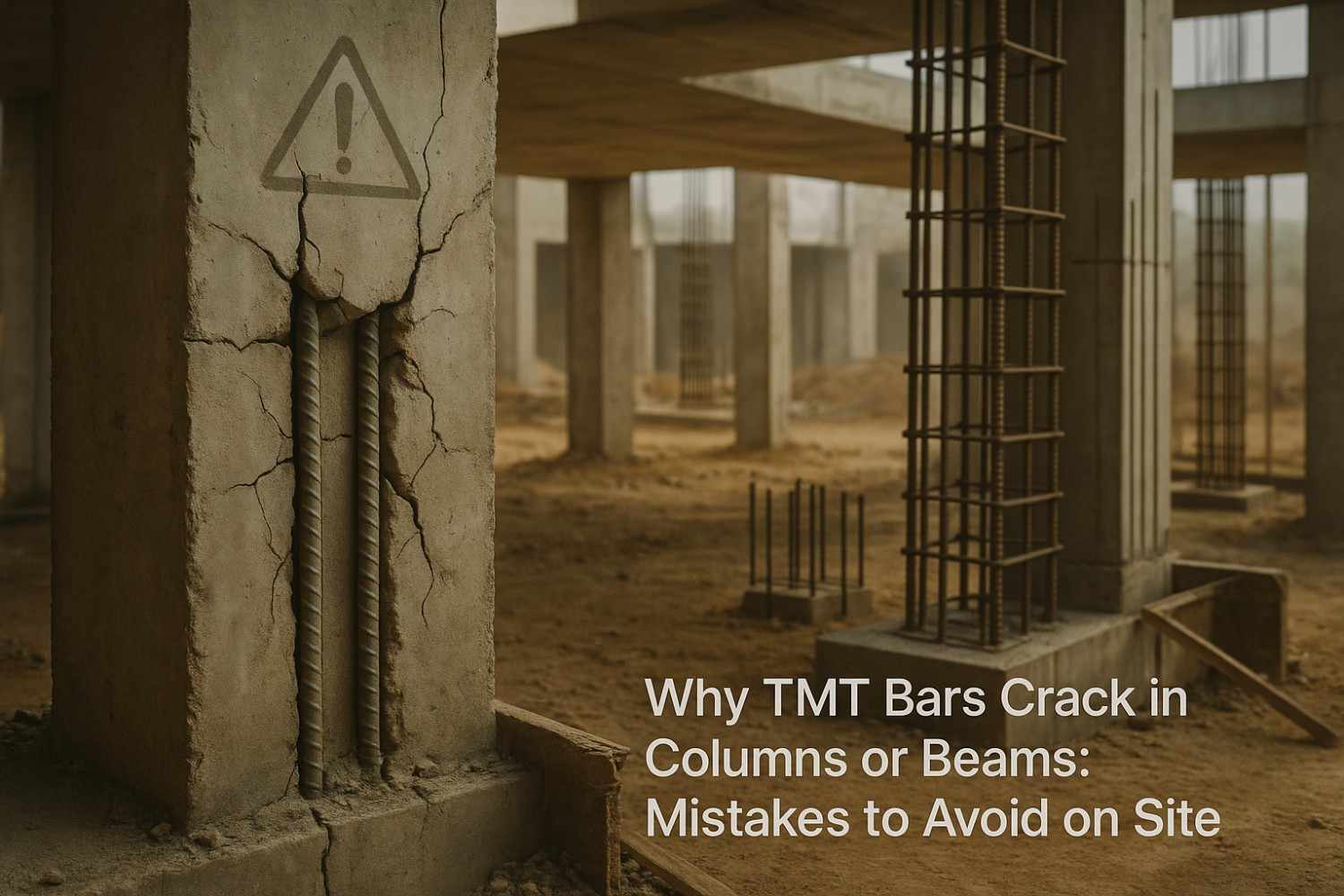 Why TMT Bars Crack in RCC Columns or Beams–Site Mistakes to Avoid