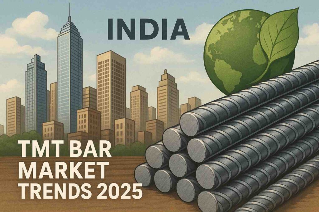TMT bar market trends 2025 India — green steel tariffs and construction demand