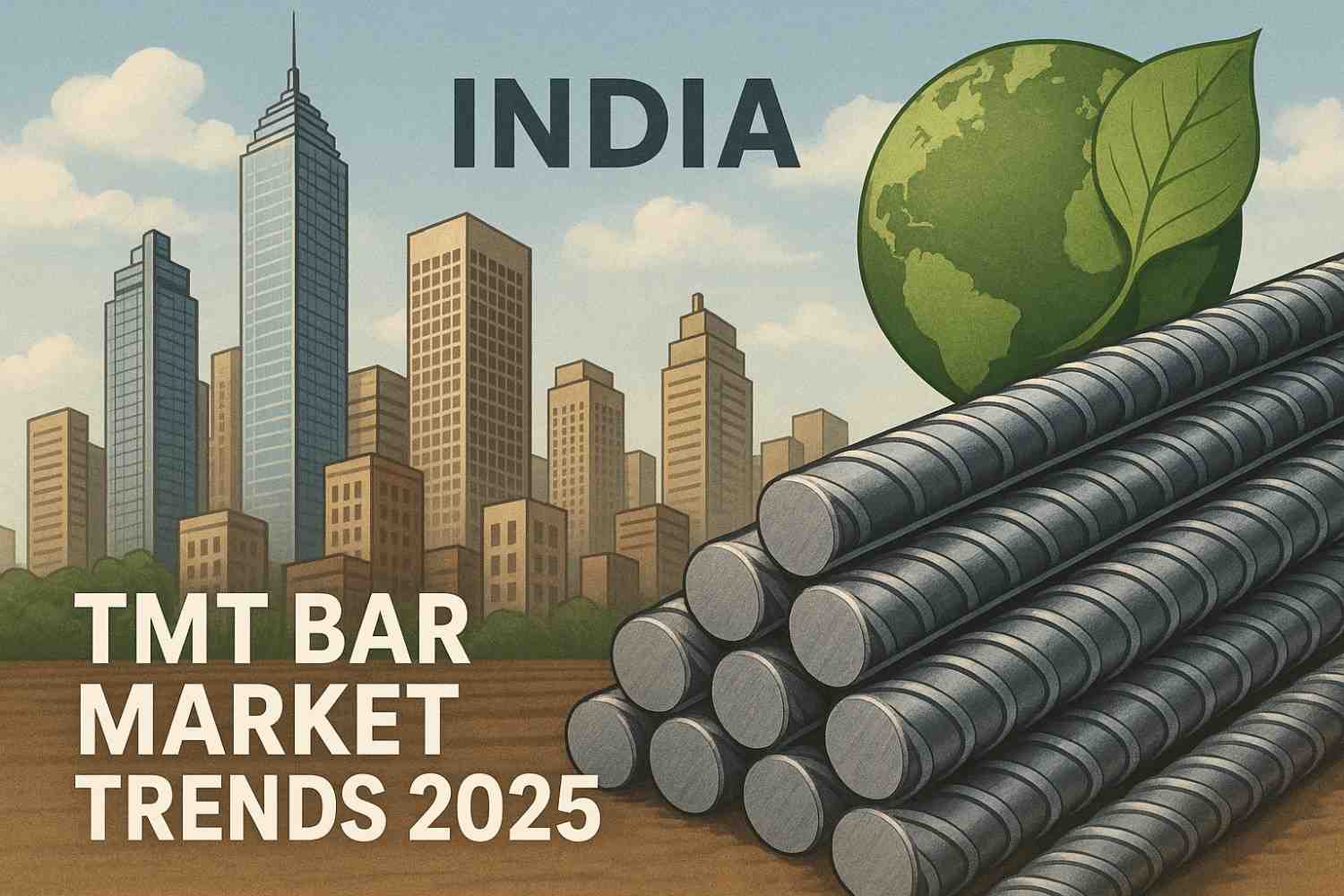 TMT bar market trends 2025 India — green steel tariffs and construction demand